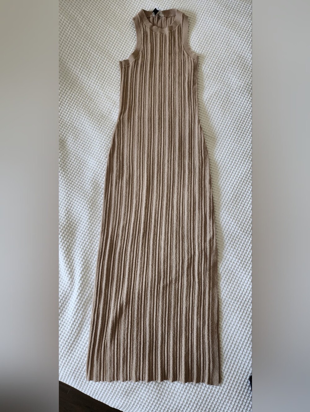 Sleeveless Ribbed Maxi Dress in Taupe
